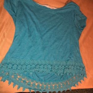 Baby Blue Lace Crop Top